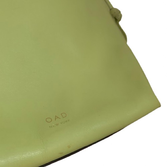 New OAD New York Thea Chartreuse Leather Crossbody Bag Neon Highlighter Green - Picture 10 of 16